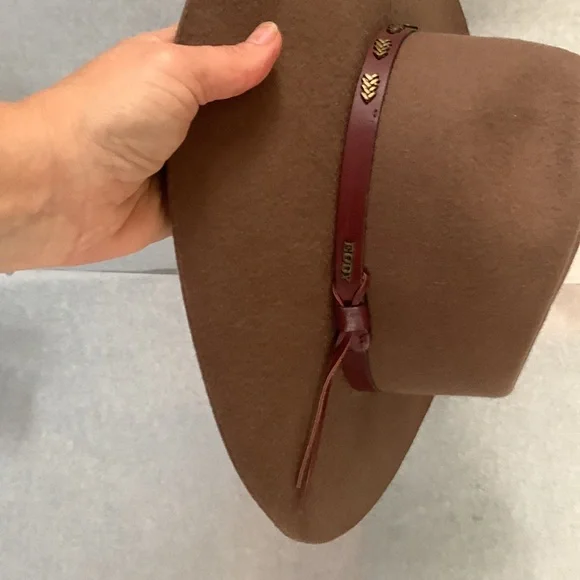 Eddy Bros. Dark Khaki Brown Wool Stetson Rancher Cowboy Hat Broken Arrow Band - Picture 4 of 6